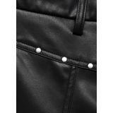 MANGO TEEN - Imitatieleer Broek - Rechte Pasvorm - Lage Taille - Met Studs - Broeken