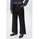 MANGO TEEN - Imitatieleer Broek - Rechte Pasvorm - Lage Taille - Met Studs - Broeken