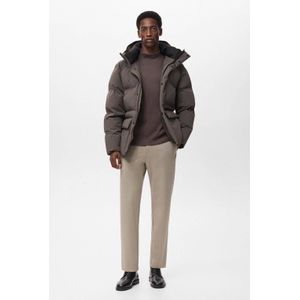 Mango Man - Slim Casual Broek - Pastelgrijs