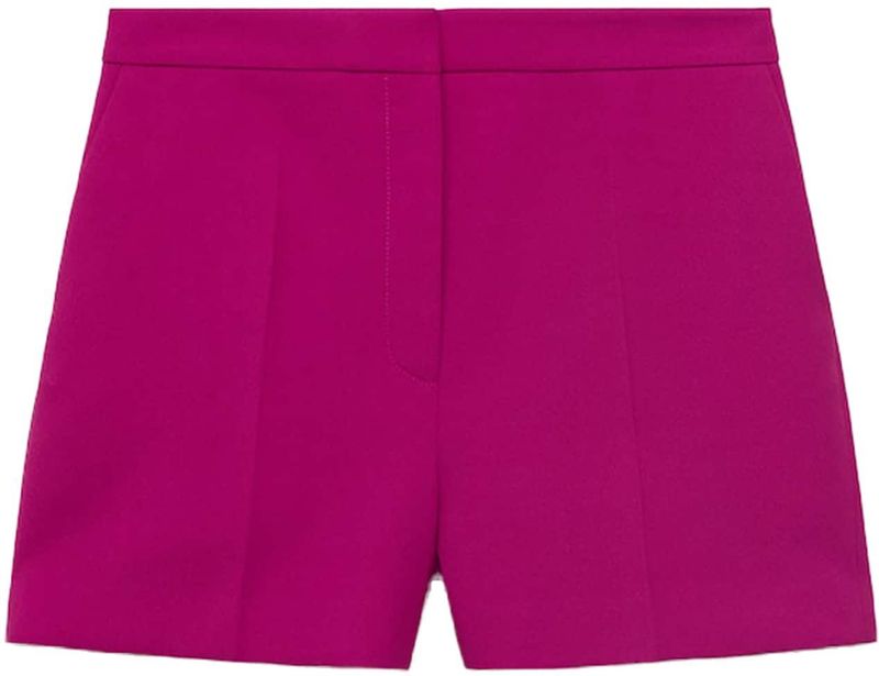 Mango - Straight High Waist Casual Short - Fuchsia - Korte Broek