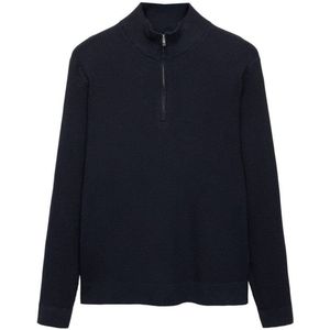 Mango Man - Truien - Donkerblauw - Ingebreid Patroon