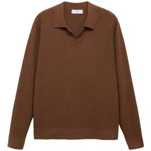 Mango Man - Trui - Bruin - Ingebreid Patroon
