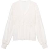 MANGO TEEN - Top - V-hals - 100% Viscose - Smockwerk en Crinkle Effect