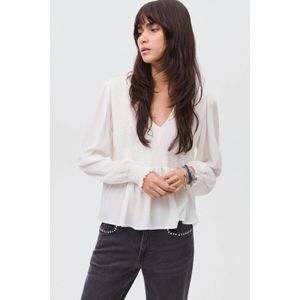 MANGO TEEN - Top - V-hals - 100% Viscose - Smockwerk en Crinkle Effect