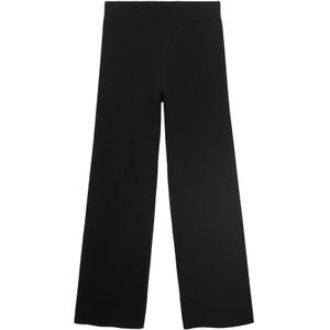 Mango - Wide Leg Regular Waist Broek - Zwart