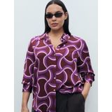 MANGO - IDEALE - Blouse - Lila - Lange Mouw - Normale Pasvorm