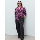 MANGO - IDEALE - Blouse - Lila - Lange Mouw - Normale Pasvorm