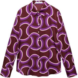 MANGO - IDEALE - Blouse - Lila - Lange Mouw - Normale Pasvorm