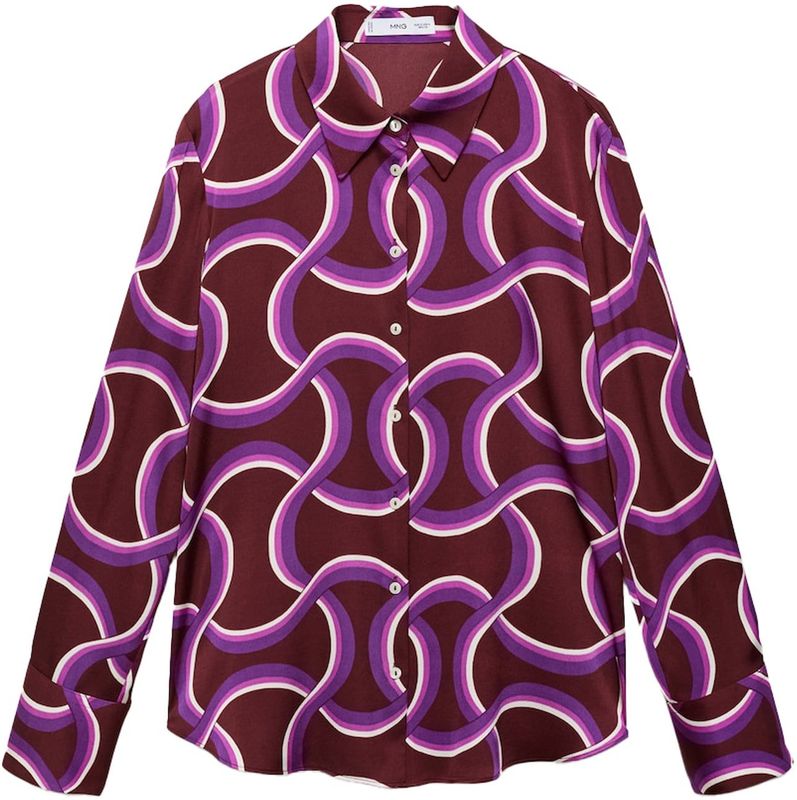 MANGO - IDEALE - Blouse - Lila - Lange Mouw - Normale Pasvorm