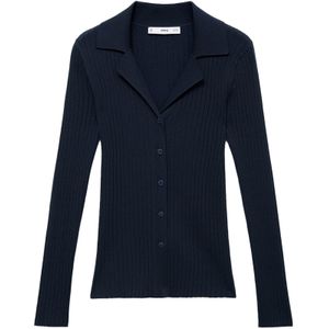 Mango - Vest - Marine - Fijn Gebreid