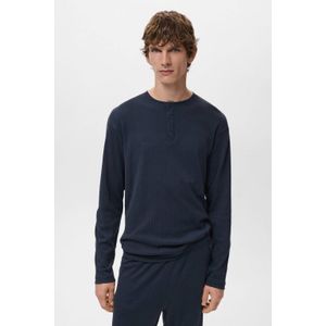 Mango Man - Pyjama - Donkerblauw - Lange Mouwen - Ronde Hals