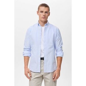 Mango Man casual overhemd lichtblauw