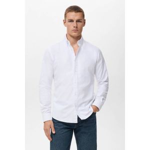 Mango Man - Casual Overhemd - Wit - Regular Fit - Lange Mouwen