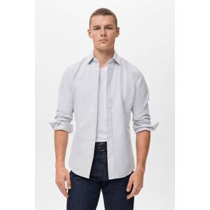 Mango Man - Casual Overhemd - Grijs - Regular Fit - Lange Mouwen