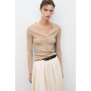 Mango - Gebreide Trui - Lichtbruin