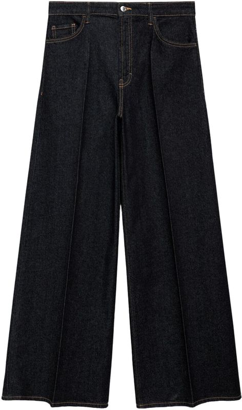 MANGO - ELISE - Jeans - Donkerblauw - Wide Leg - Mid Waist