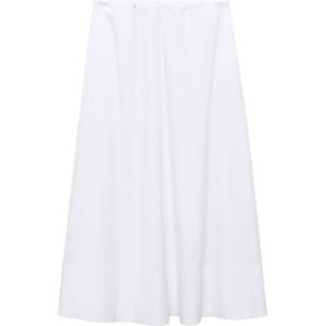 MANGO - Creta - A-lijnrok - Wit - 7/8 lengte