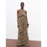 MANGO Jurk 'LAURE'  lichtbeige / bruin / zwart