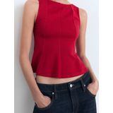 Mango - Peplum Top - Rood