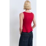 Mango - Peplum Top - Rood