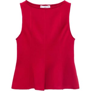 Mango - Peplum Top - Rood