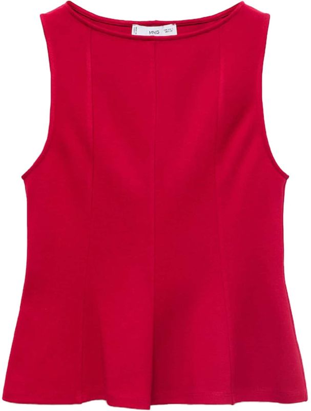 Mango - Peplum Top - Rood