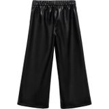 Mango Kids - Imitatieleren Casual Broek - Zwart