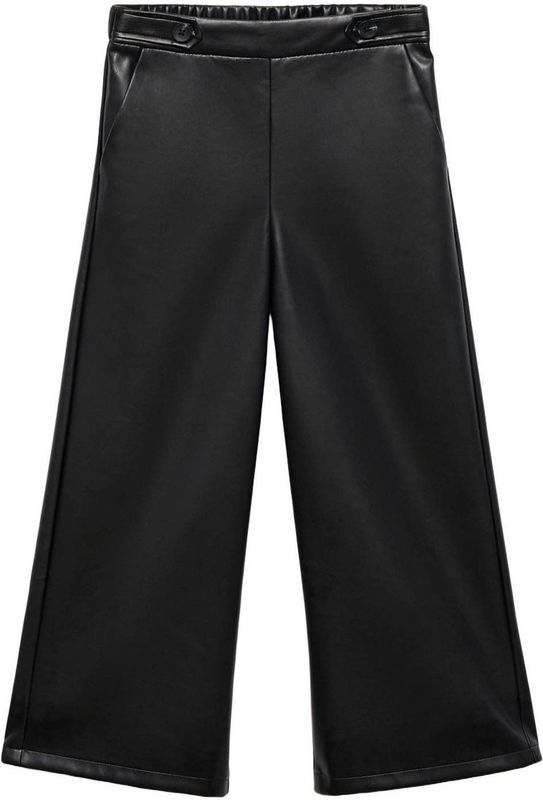 Mango Kids - Imitatieleren Casual Broek - Zwart