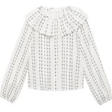 Mango Kids - Blouse - Lichtbeige - Met Blauwe Bloemenprint