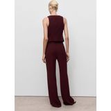 Mango - Gilet - Donkerrood - Mouwloos - 100% Polyester