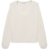 MANGO - Trui - Wit - Knitwear - Lange Mouw - Losse Pasvorm