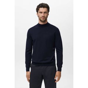 Mango Man - Gebreide Trui - Donkerblauw - 100% Wol