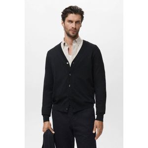 Mango Man cardigan met wol zwart