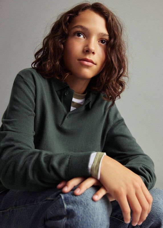 Mango Kids - Gebreide Trui - Lange Mouwen - Polokraag - 100% Katoen