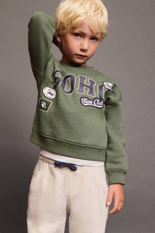 Mango Kids - Sweater - Groen - 100% Katoen