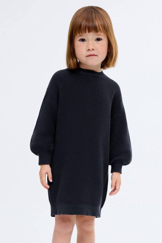 Mango Kids - Midi Jurk - Marine - Gebreid - Lange Mouwen