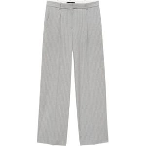 Mango - Straight High Waist Broek - Grijs