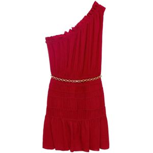 Mango one shoulder jurk rood