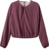 MANGO TEEN - Longsleeve - Zacht - 100% Viscose - Ronde Hals - Pofmouwen