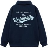 Mango Kids - Sweater - Marine - 100% Katoen - Lange Mouwen