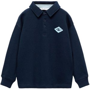 Mango Kids - Sweater - Marine - 100% Katoen - Lange Mouwen