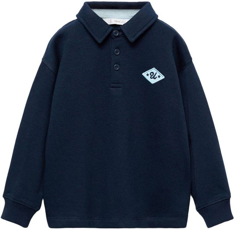 Mango Kids - Sweater - Marine - 100% Katoen - Lange Mouwen