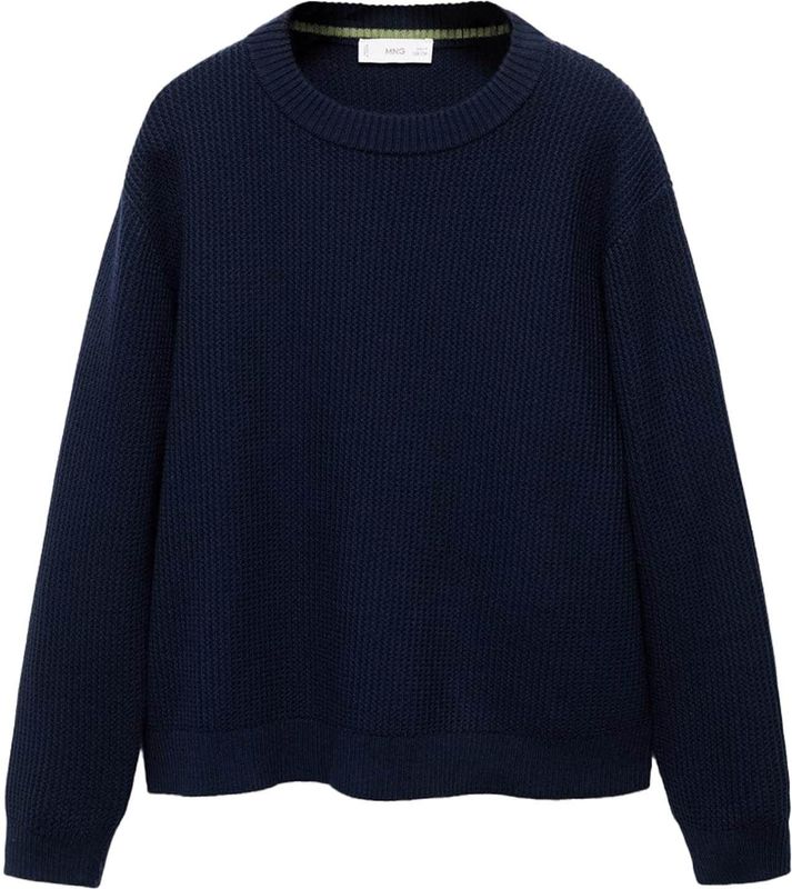 MANGO KIDS - TONI - Trui - Navy - Geribbeld Gebreid - Lange Mouw
