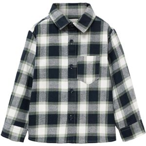 MANGO KIDS - THEOB - Overhemd - Navy - Olijfgroen - Wit - Geruit - Lange Mouw