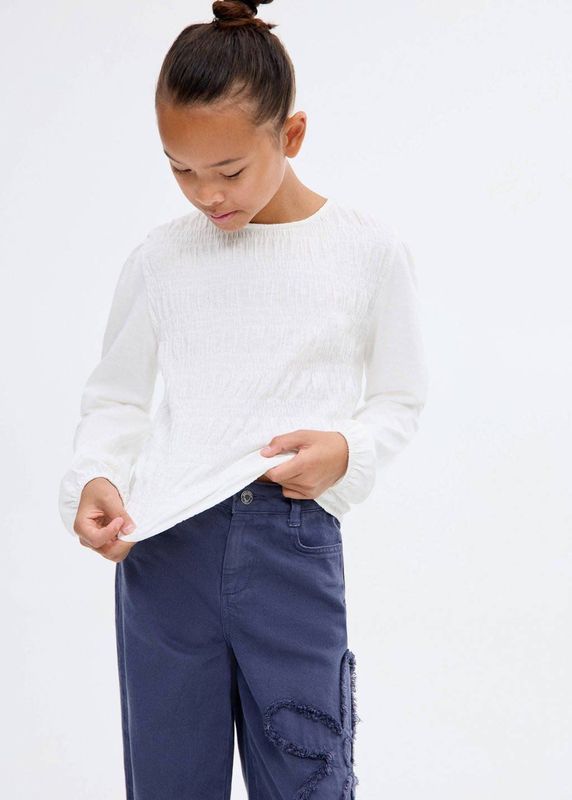 Mango Kids - Top - Lange Mouwen - Ronde Hals - Katoen