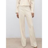 Mango - Straight Regular Waist Broek - Lichtgeel