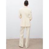 Mango - Straight Regular Waist Broek - Lichtgeel