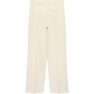 Mango - Straight Regular Waist Broek - Lichtgeel