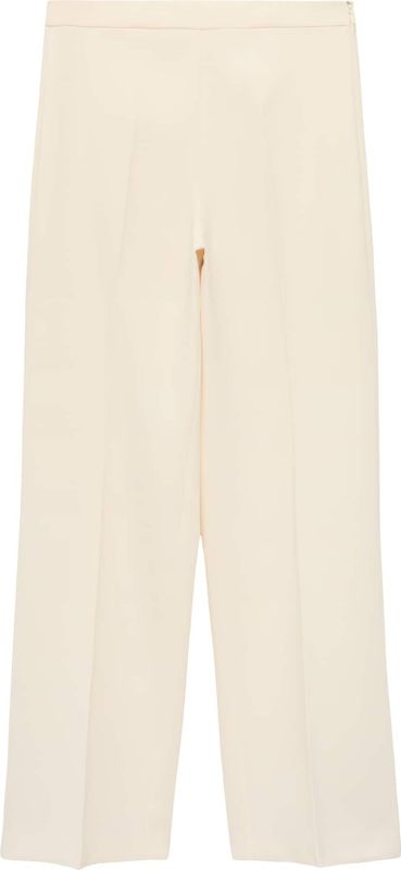 Mango - Straight Regular Waist Broek - Lichtgeel