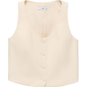 MANGO - Gilet 'Iguana' - Crème - Gilet